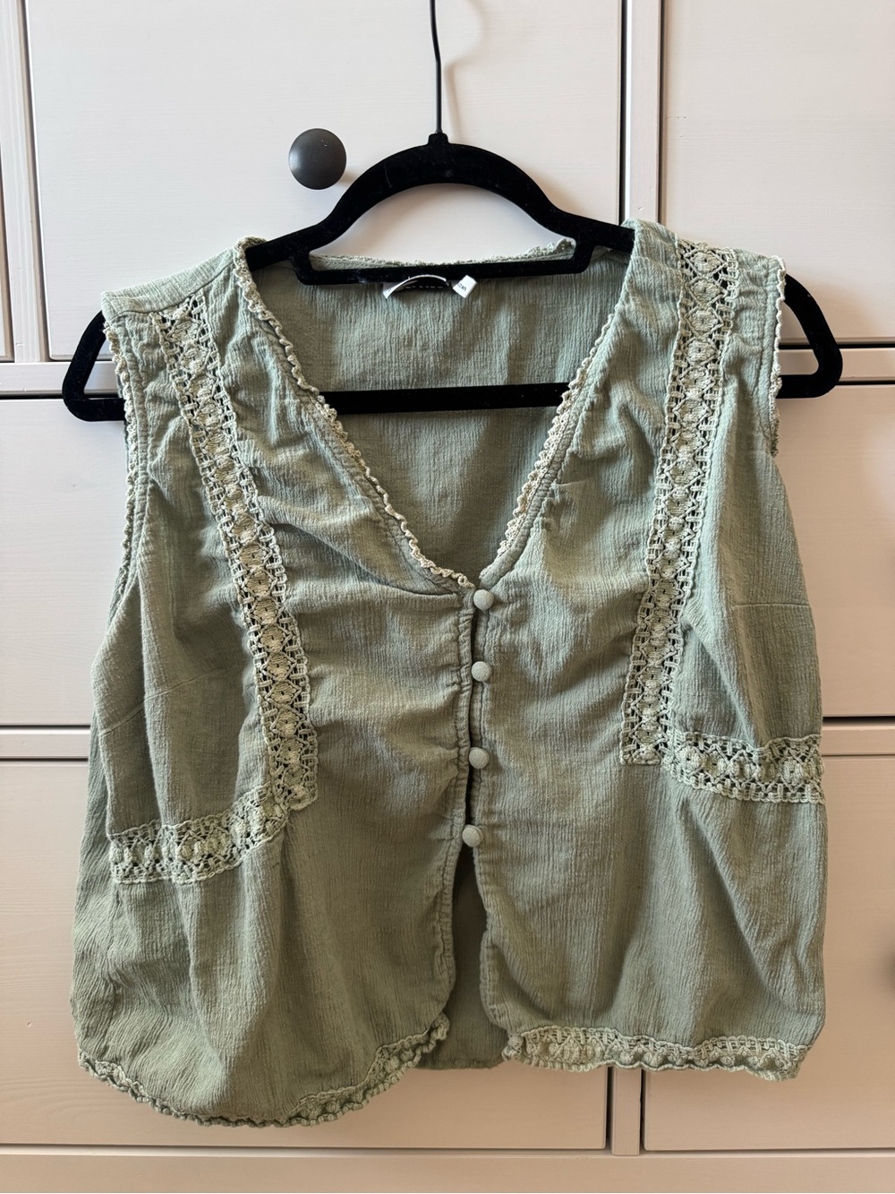 ASOS Design Curve lace trim vest in sage